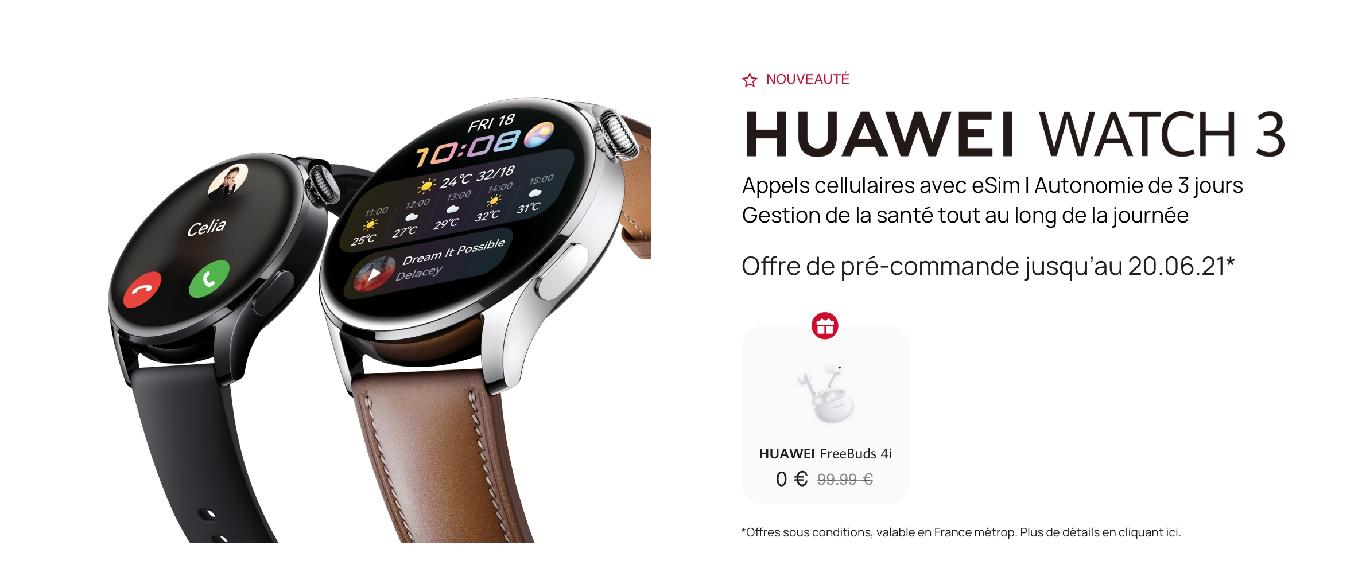 achat huawei watch 3 montre batterie durable huawei france