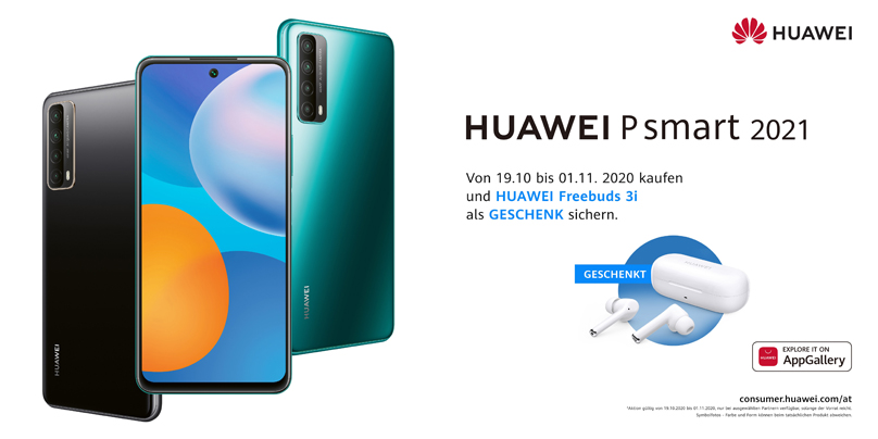 Huawei-Highlights im Herbst: das HUAWEI P smart 2021 sowie die HUAWEI FreeBuds Pro ab sofort in Österreich erhältlich