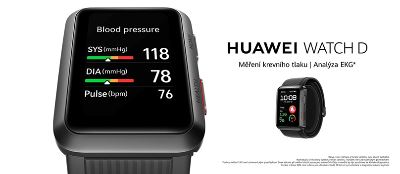  HUAWEI WATCH D: Průlom v technologii chytrých hodinek. Uživatelům umožňují měřit krevní tlak i kontrolovat EKG kdykoli a kdekoli
