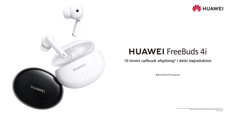 Huawei afslører HUAWEI FreeBuds 4i med imponerende batterilevetid og effektiv aktiv støjreduktion.