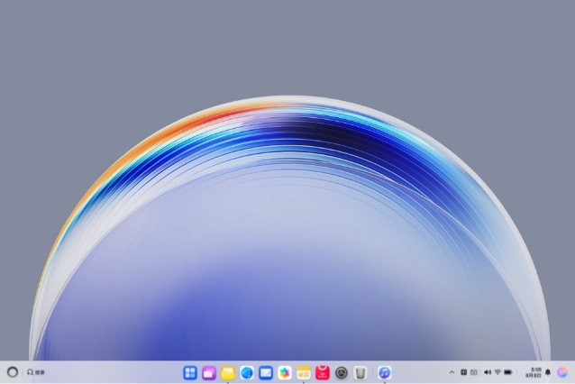 HarmonyOS 6 桌面 ux 界面图 1，展示了 HarmonyOS 6 操作系统的桌面布局。