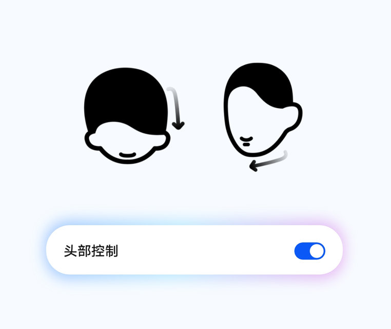 展示了华为智慧音频可自定义头部控制动作
