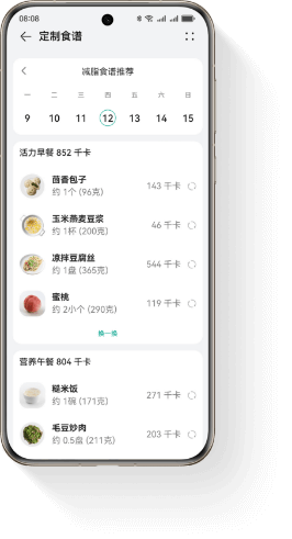 HUAWEI Health App 定制食谱