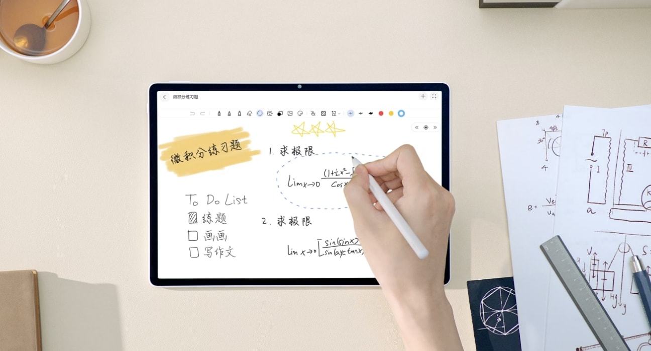 用户使用笔记看错题解析，展示了华为笔记 AI 深度解题的功能