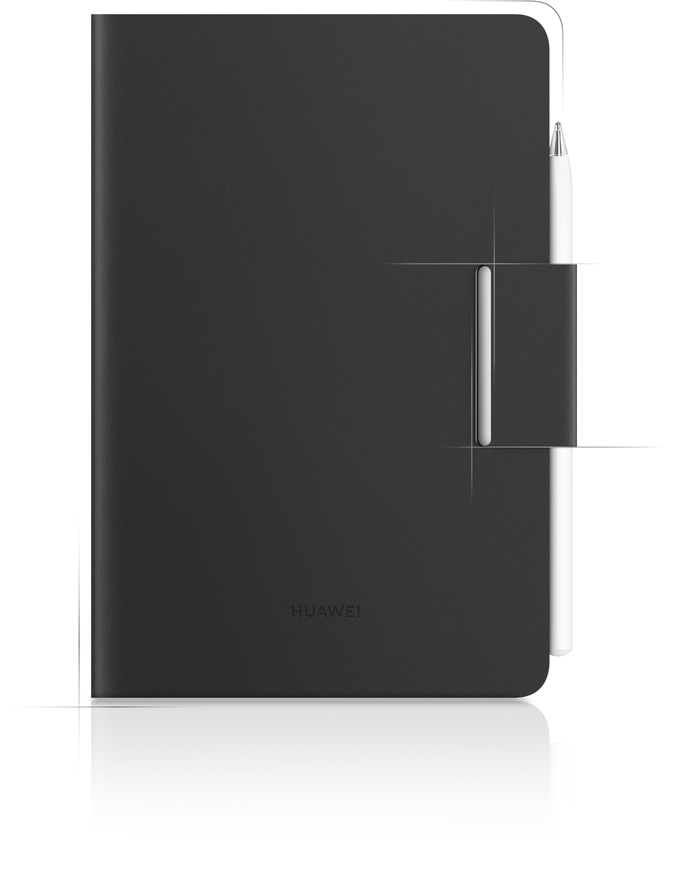 HUAWEI MatePad Mini 智能皮套正面图，展现了搭扣设计