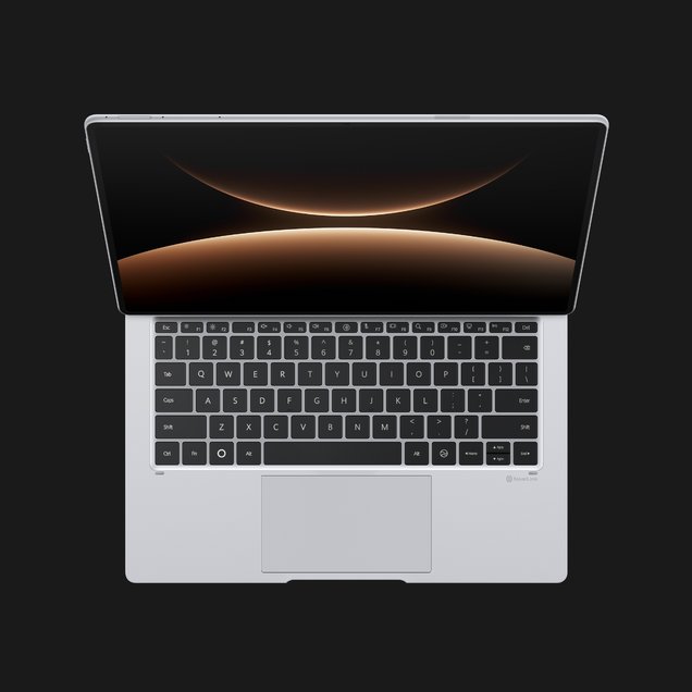 深空灰华为星跃悬浮键盘（适用于 HUAWEI MatePad Edge）俯视图与侧视图