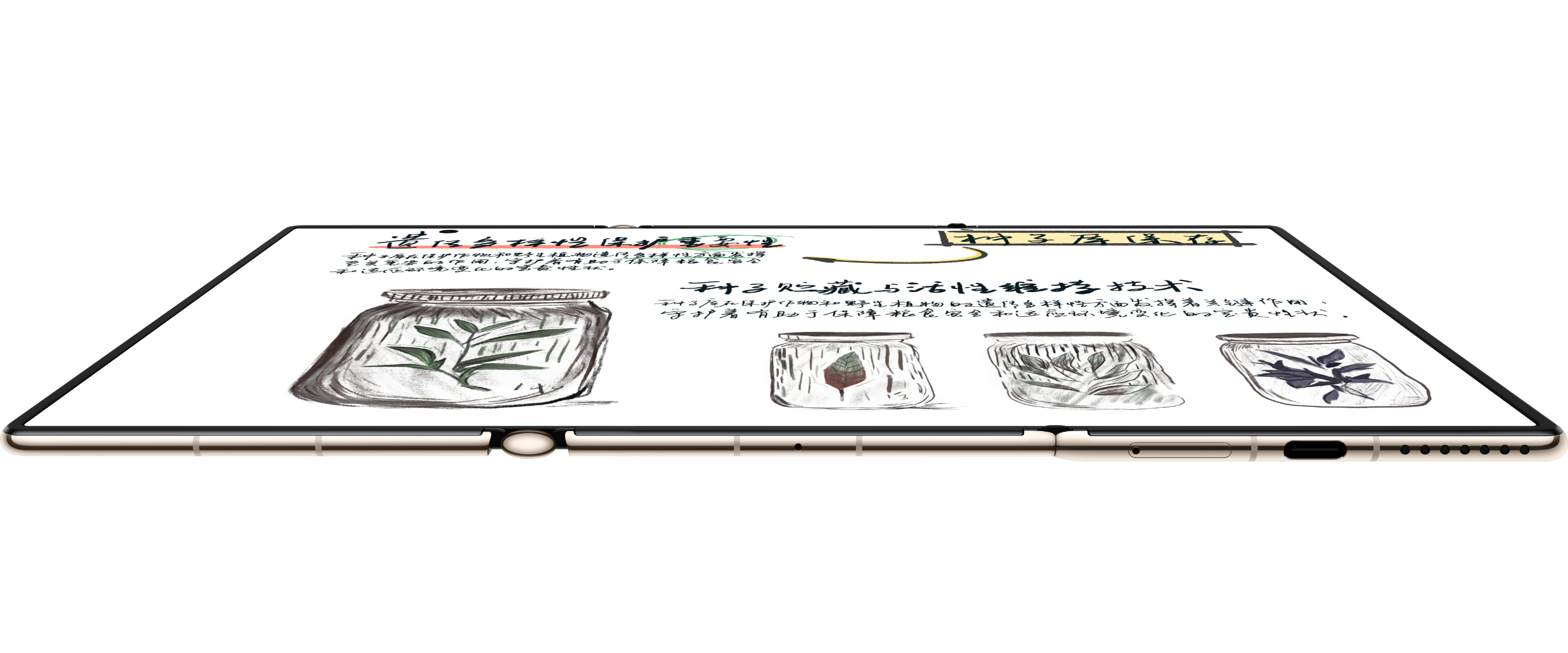 HUAWEI M-Pen 3 在平板上丝滑写画，展示了柔性笔尖保护屏幕的特性