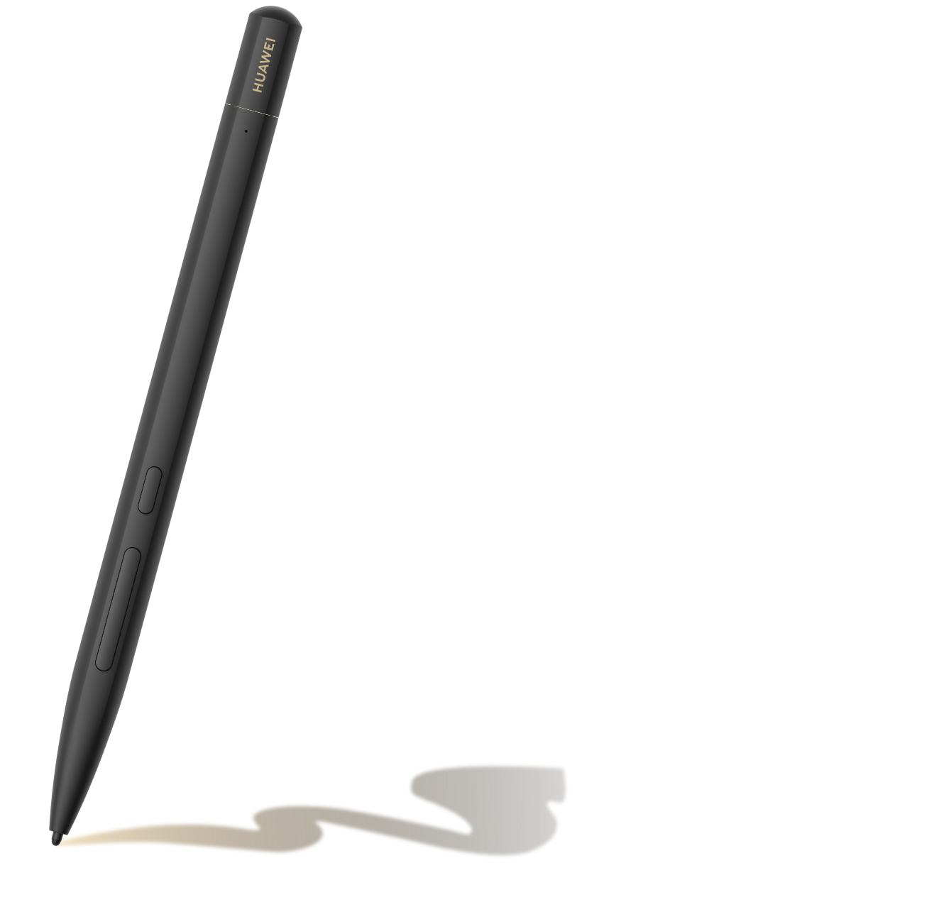 HUAWEI M-Pen 3 人物场景创拍图，展示黑色手写笔