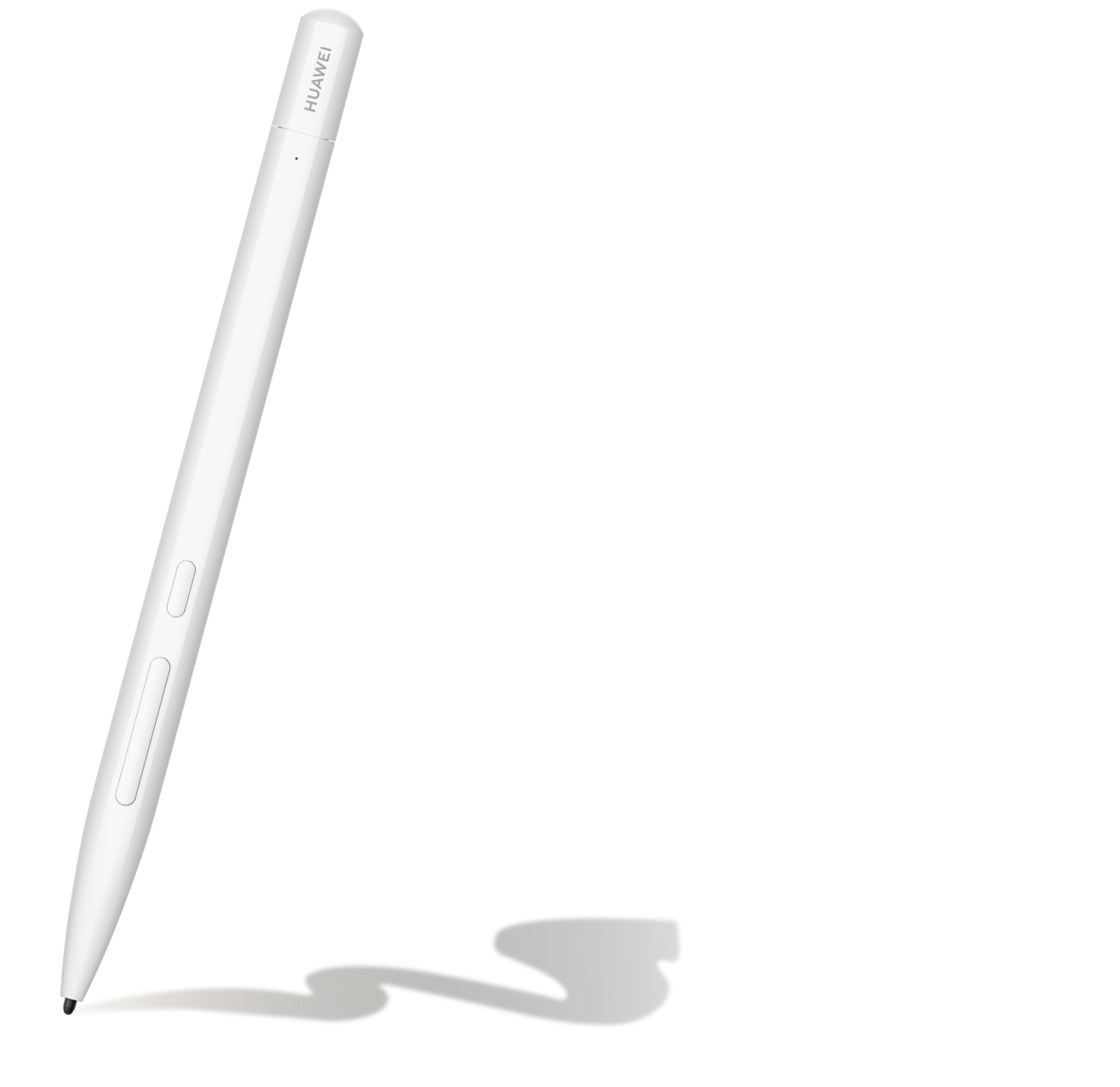 HUAWEI M-Pen 3 人物场景创拍图，展示白色手写笔