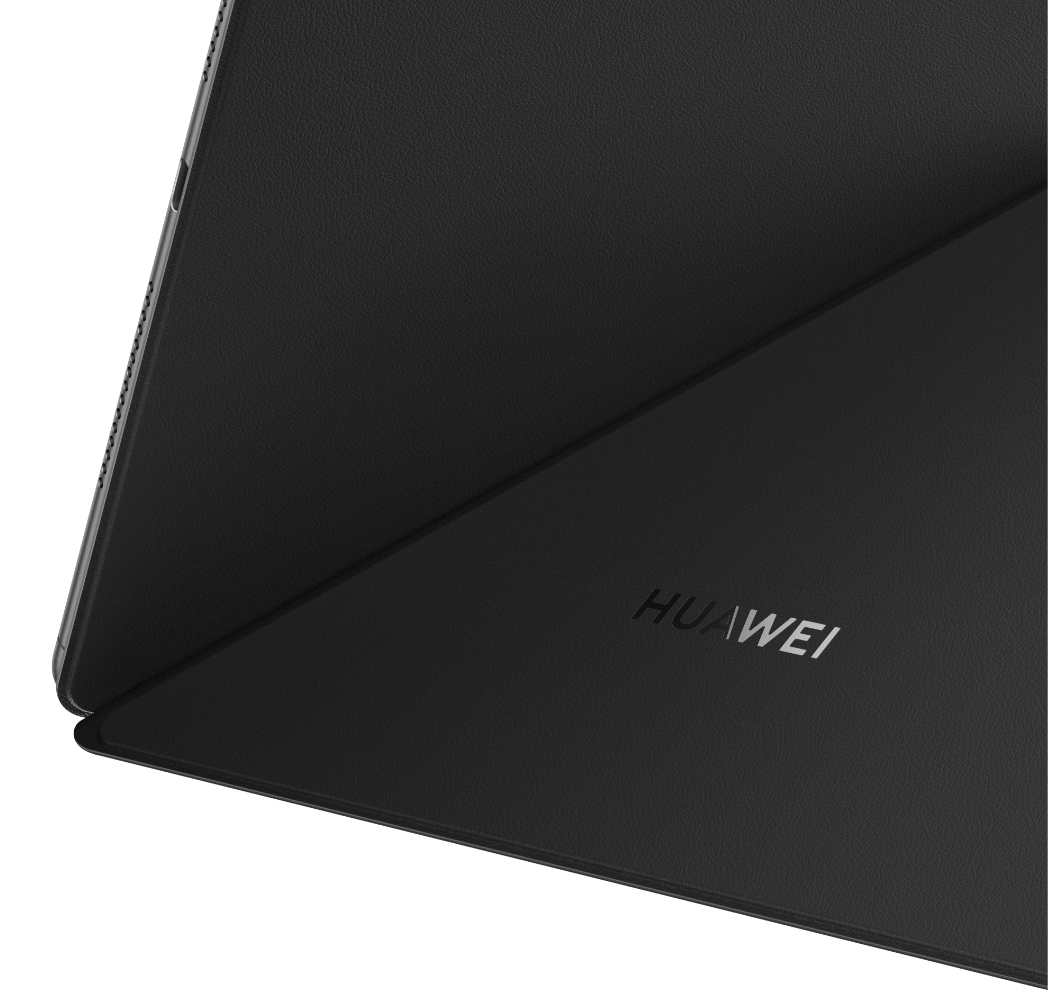 HUAWEI MatePad Pro 智能皮套适用于 HUAWEI MatePad Pro Max 局部图，展示了亲肤抗污材质