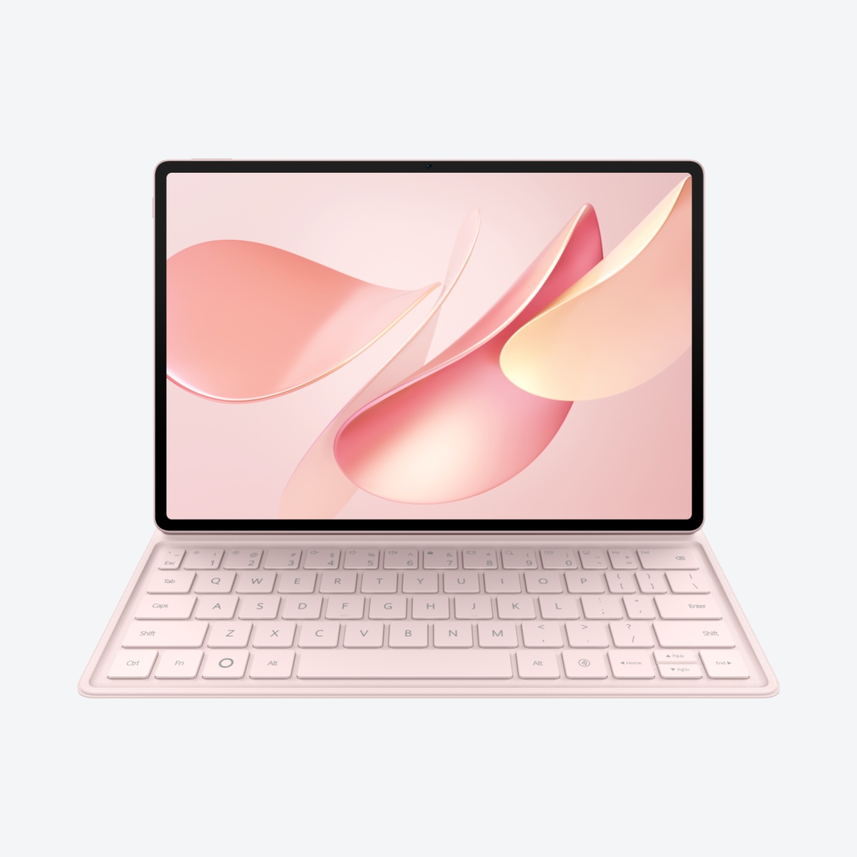 华为智能磁吸键盘（适用于 HUAWEI MatePad Air）展示三种颜色，樱语粉