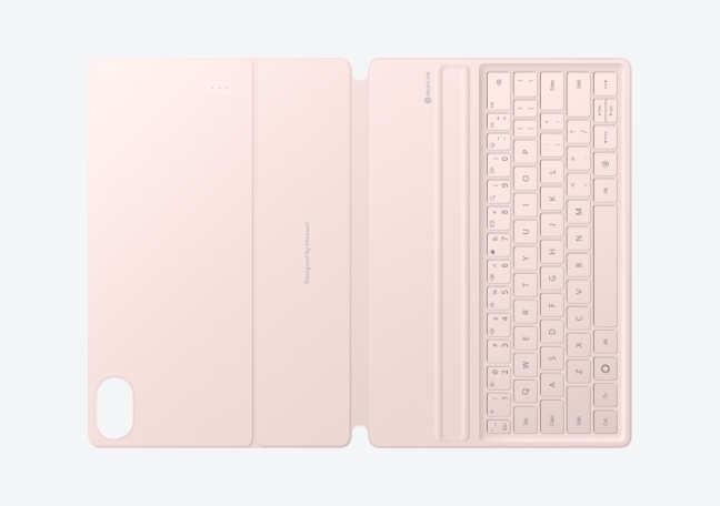 华为智能磁吸键盘（适用于 HUAWEI MatePad Air）展示三种颜色，樱语粉