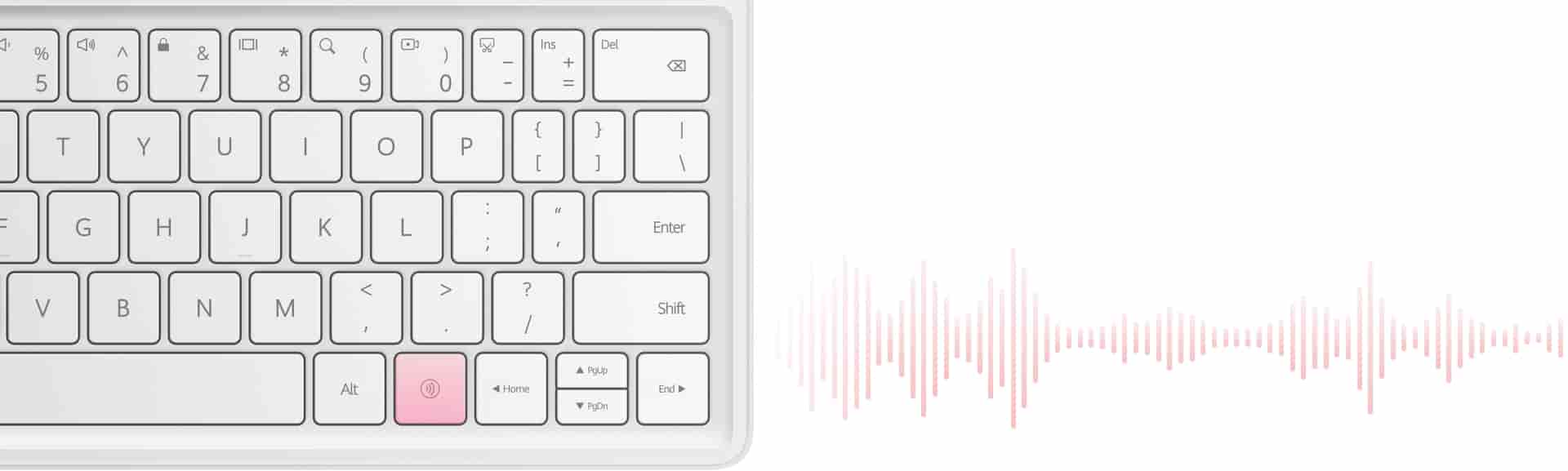 华为智能磁吸键盘（适用于 HUAWEI MatePad Air）右侧音波，展示智慧语语音功能