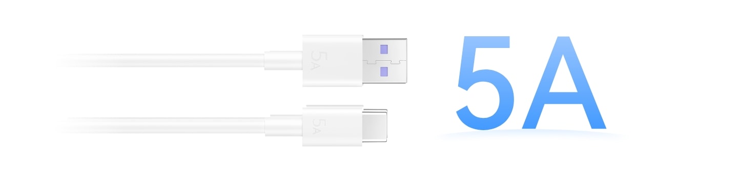 华为超级快充充电器（Max 40W）附赠的原装 USB-A to USB-C 数据线