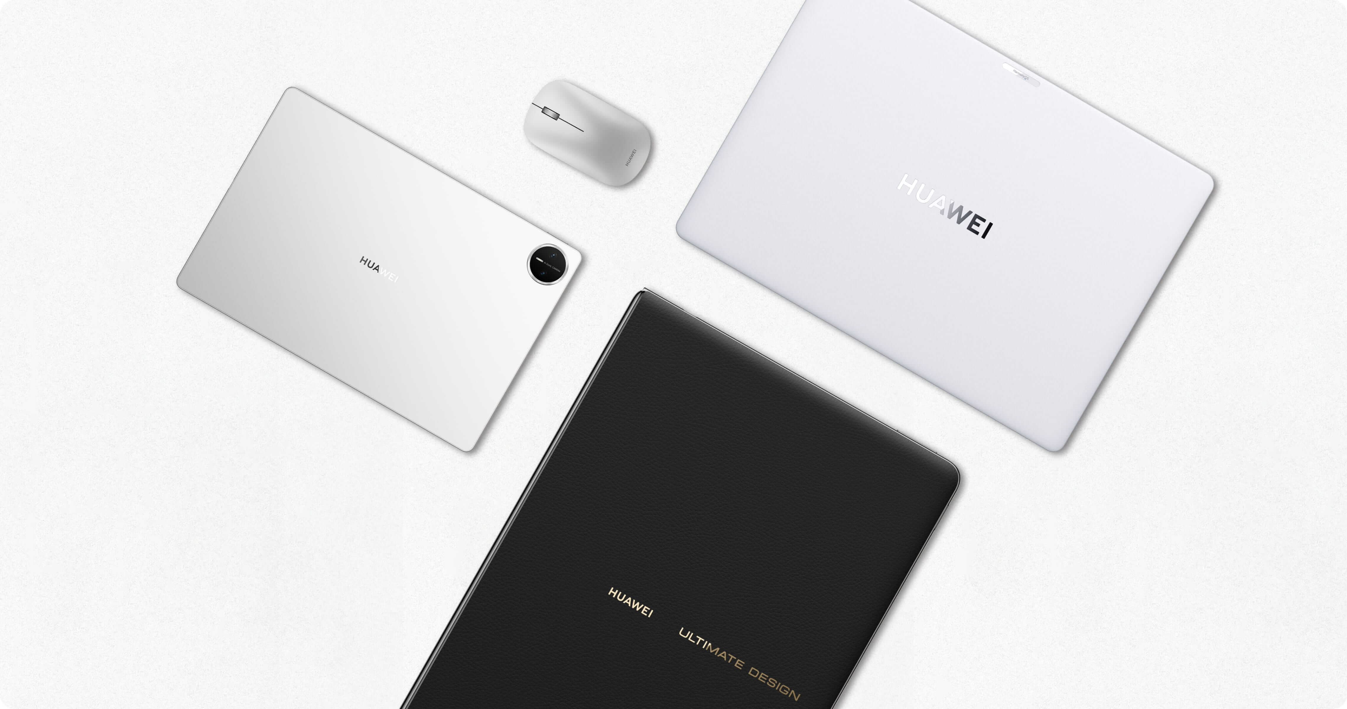 华为无线鼠标 Slim 优享版与华为电脑、平板的外观图,展现星闪连接