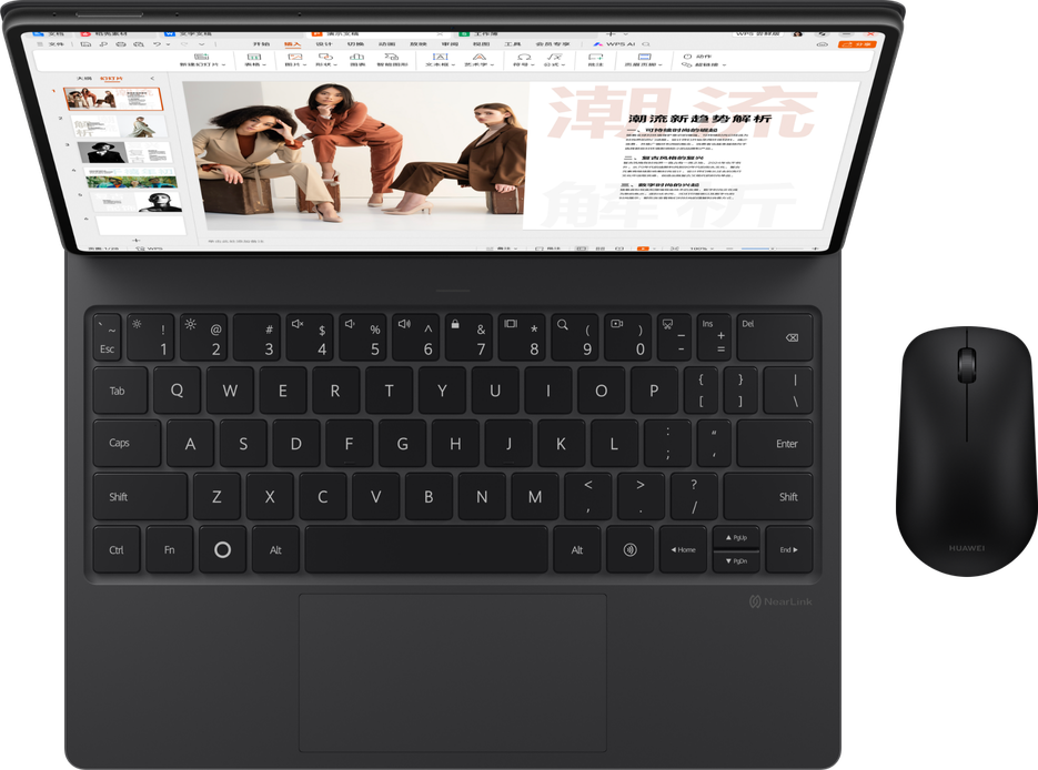 华为无线鼠标 优享版正面与 PC 配合