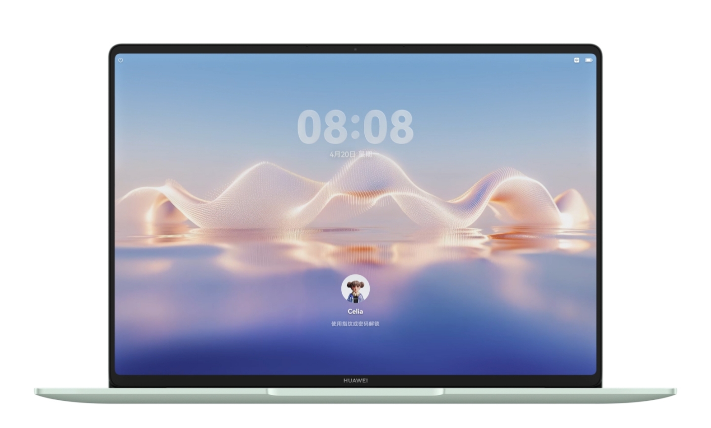 桌面UX video，展示三种 HUAWEI MateBook 14 桌面材质