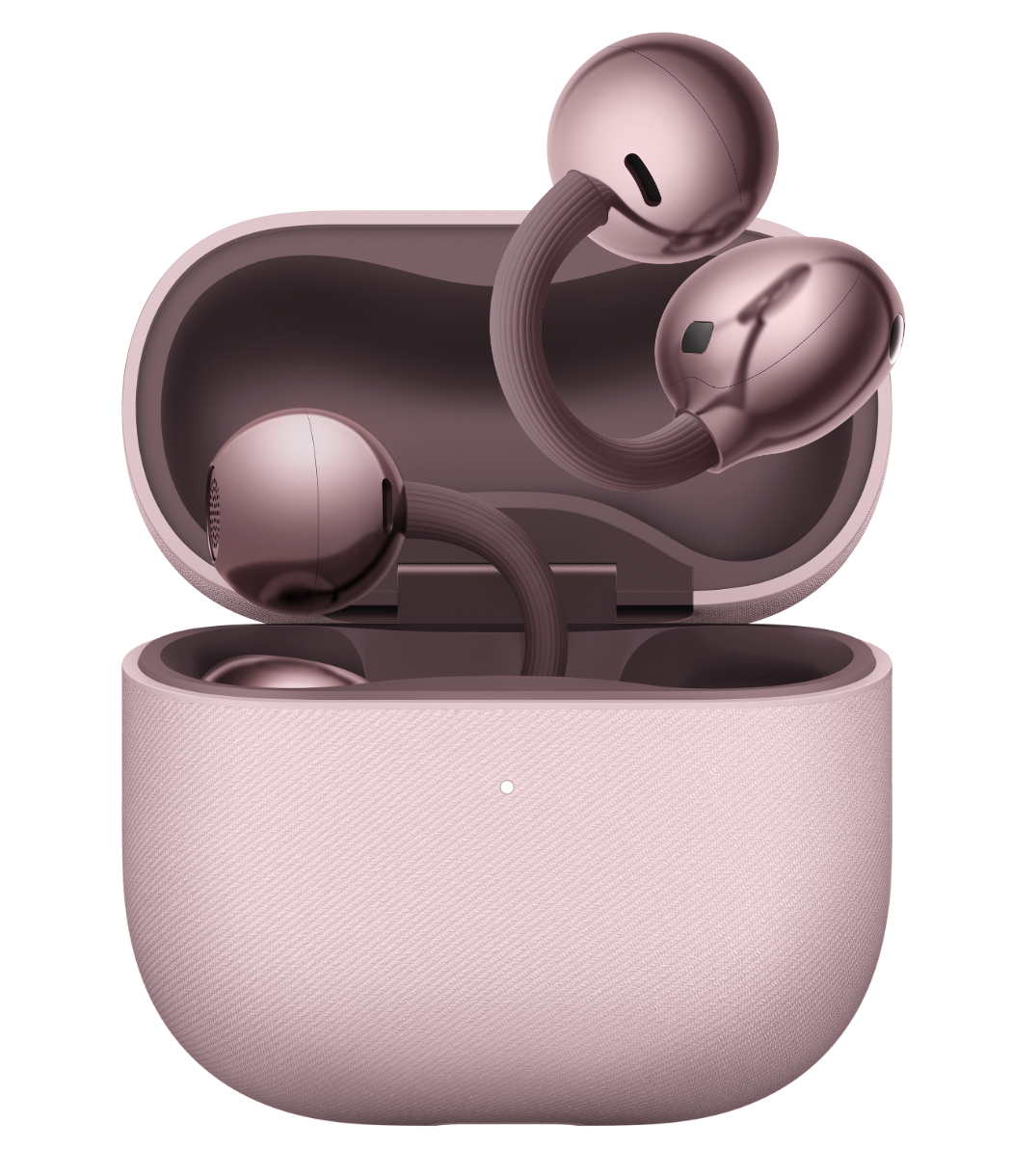 HUAWEI FreeClip 2 耳夹耳机冰莓紫耳机正面图，展示耳机的颜色