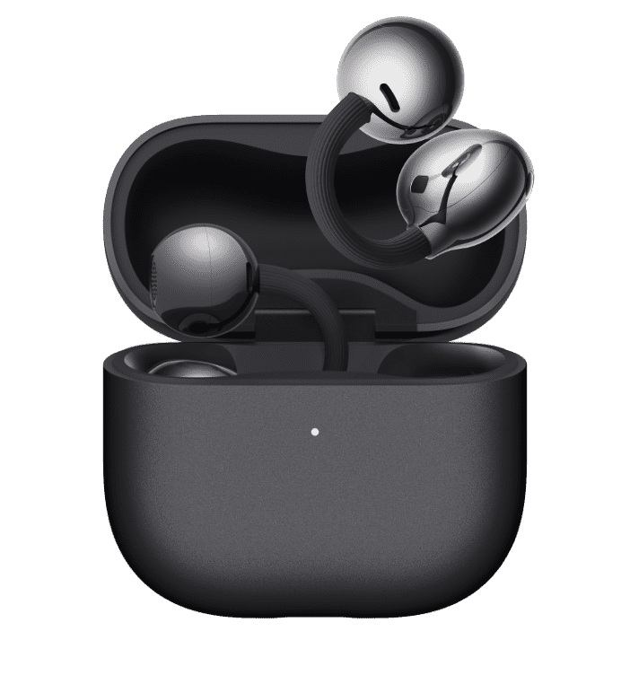 HUAWEI FreeClip 2 耳夹耳机摩登黑耳机正面图，展示耳机的颜色