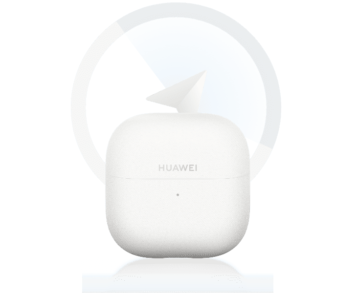 HUAWEI FreeClip 2 耳夹耳机正面图，展示耳机的智能定位和查找功能