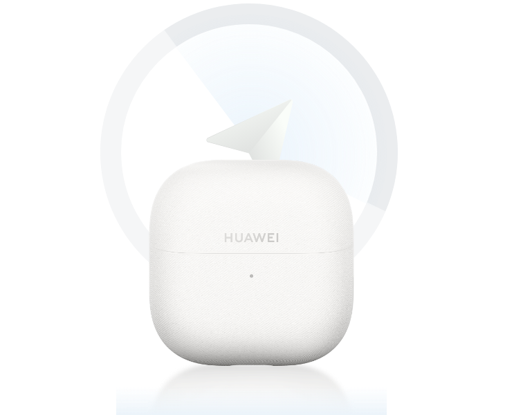 HUAWEI FreeClip 2 耳夹耳机正面图，展示耳机的智能定位和查找功能