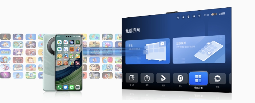 在华为 Vision 智慧屏 4 Pro 上畅玩手机中的百万应用