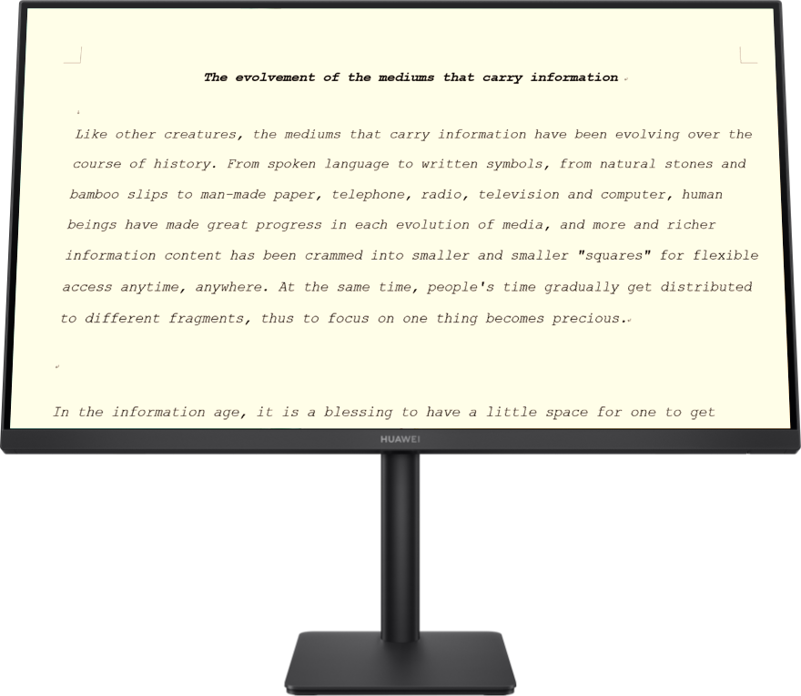 HUAWEI MateView SE 界面图，展示了电子书模式