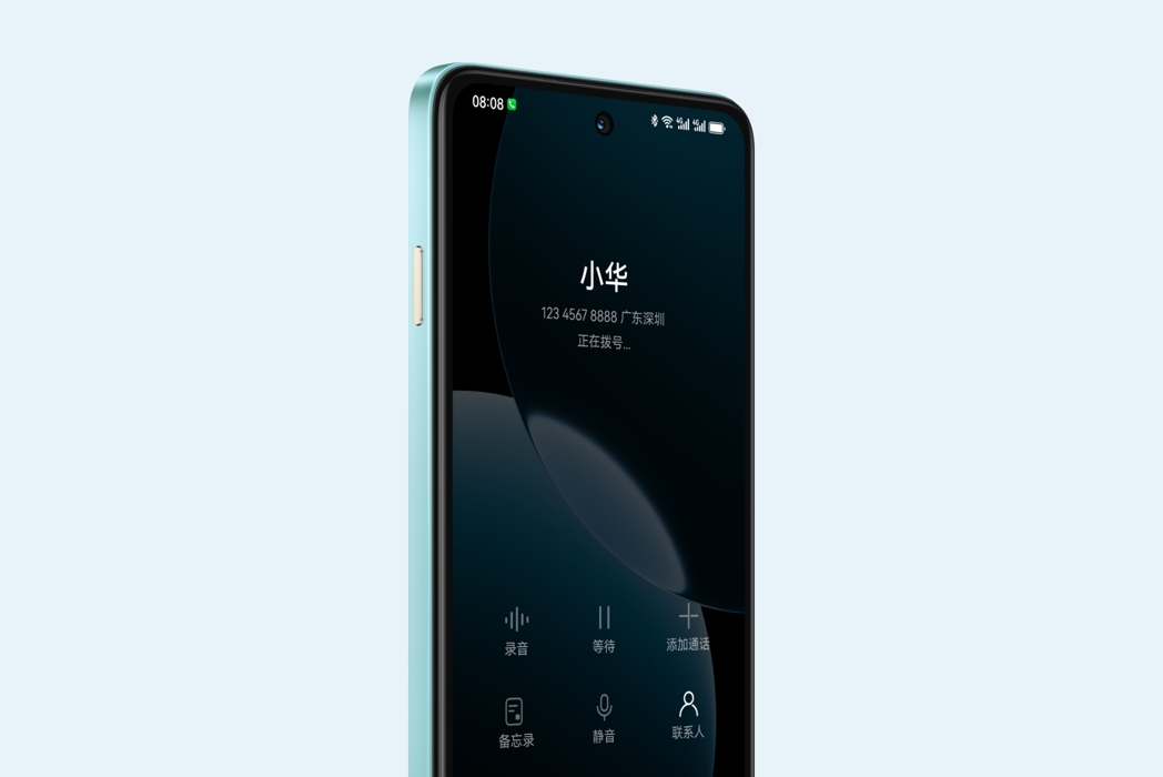 华为畅享 80 屏幕显示拨打电话界面，展示畅享 X 键一键呼叫功能