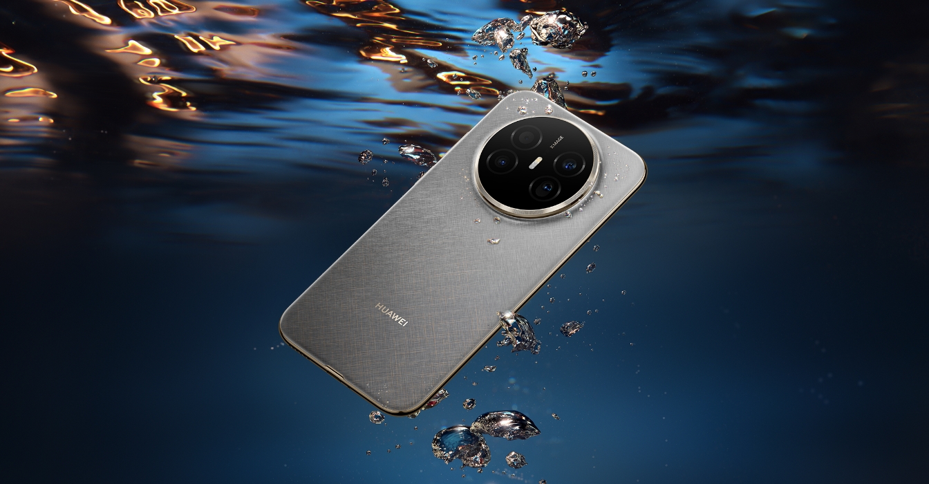 HUAWEI Mate 70 Air 手机背面侧视特殊角度图，展示防水性能