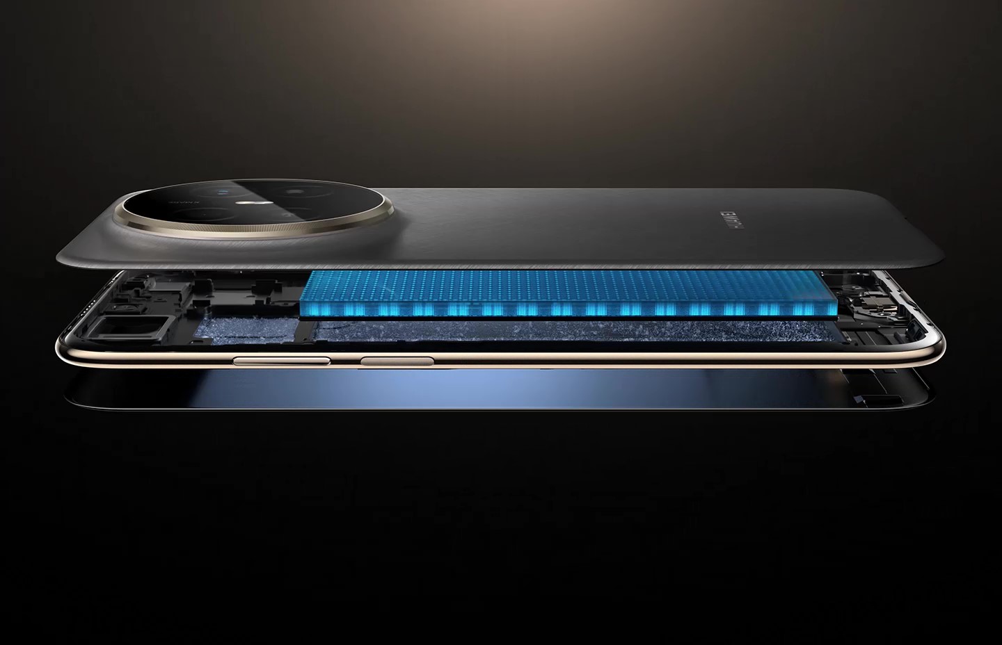 HUAWEI Mate 70 Air 结构视频，展示手机的电池、玻璃、背板