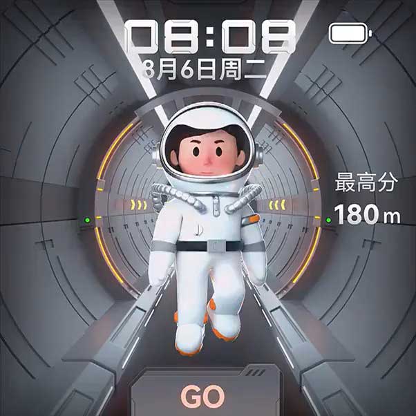 零度白 HUAWEI nova Flip S 的外屏展示互动主题