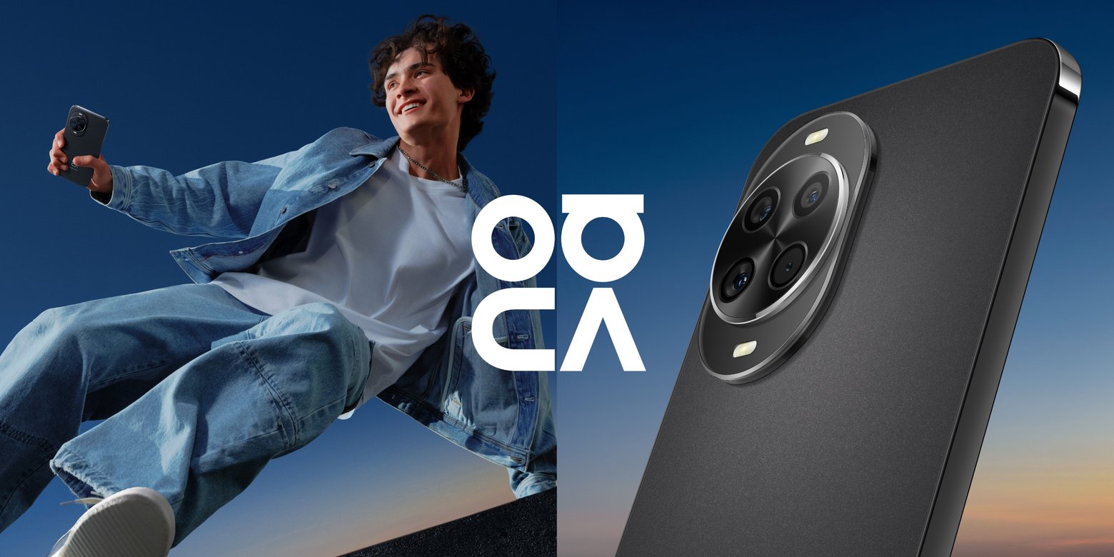 女性模特拿着羽砂黑 HUAWEI nova 14