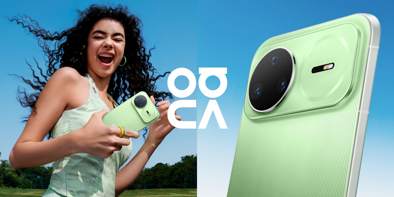 模特拿着绿色 HUAWEI nova 15 Pro