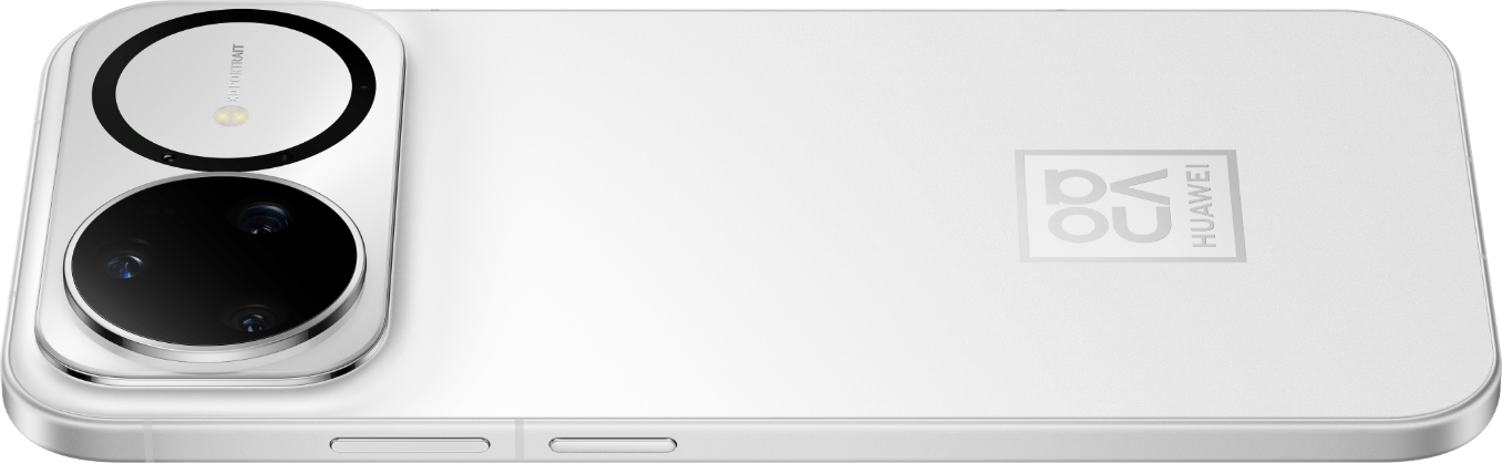 HUAWEI nova 15 Ultra 侧背面角度 ID 图，展现零度白颜色全貌