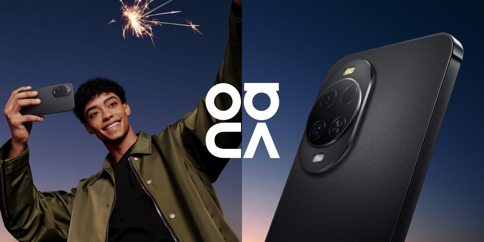 模特拿着黑色 HUAWEI nova 15