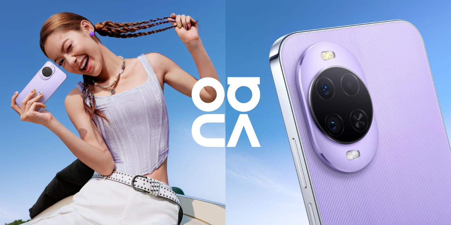 模特拿着紫色 HUAWEI nova 15