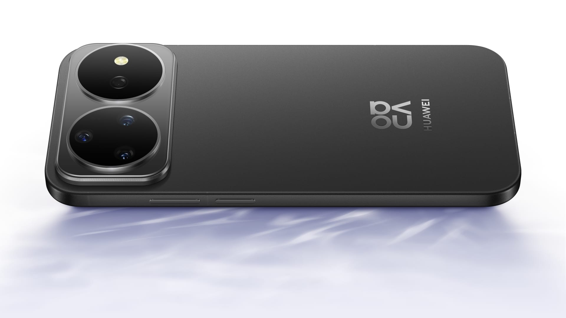手机不同角度图，展示了 HUAWEI nova 16 Pro 的黑色款外观细节