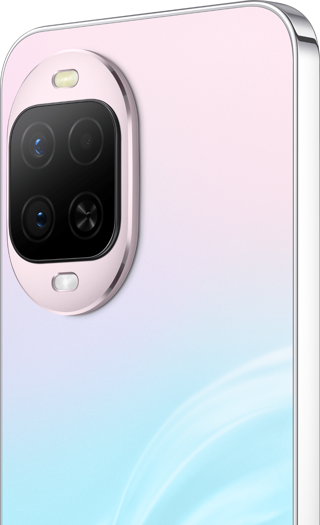 手机侧面图，展示了 HUAWEI nova 16z 的镜头参数