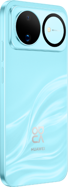 手机不同角度图，展示了 HUAWEI nova 16 的蓝色款外观细节