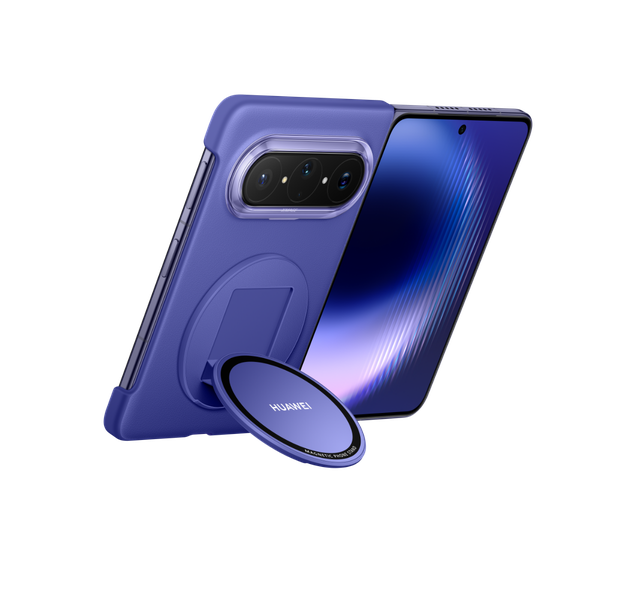 展示HUAWEI Pura X Max手机配件，磁吸支架保护壳