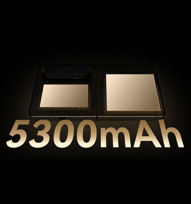 HUAWEI Pura X Max电池结构图，展示硅负极大电池 