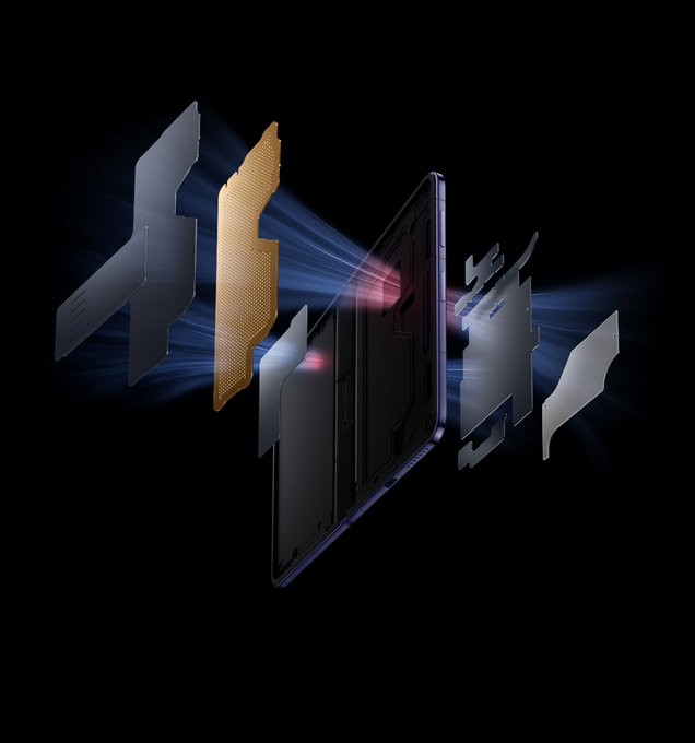 HUAWEI Pura X Max散热结构图，展示强劲散热 