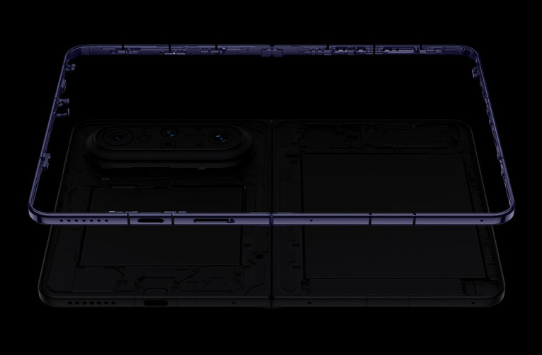 HUAWEI Pura X Max通信结构图，展示强劲信号