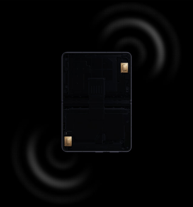 HUAWEI Pura X Max扬声器结构图，展示澎湃音质