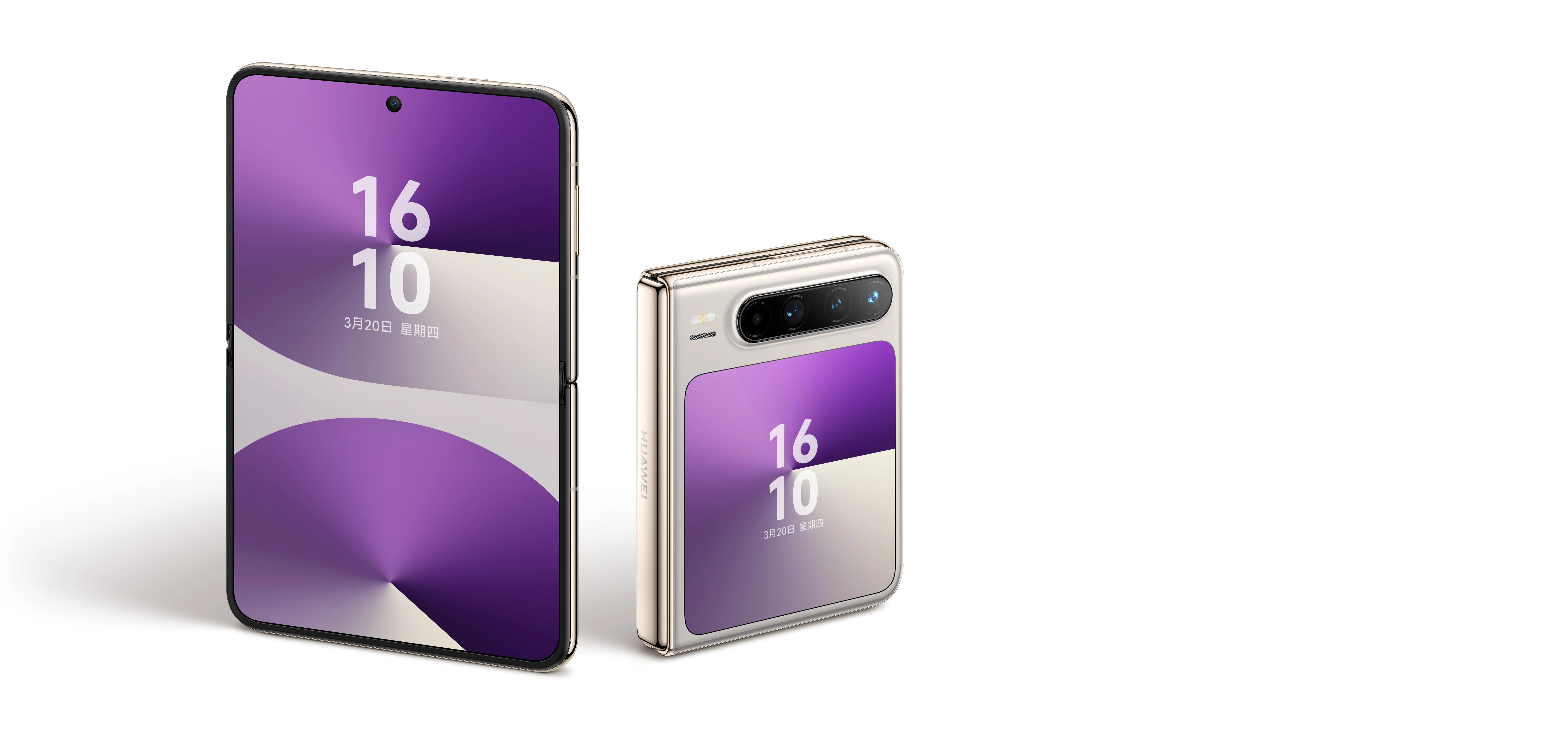 Huawei Pura X open showcasing its inner display