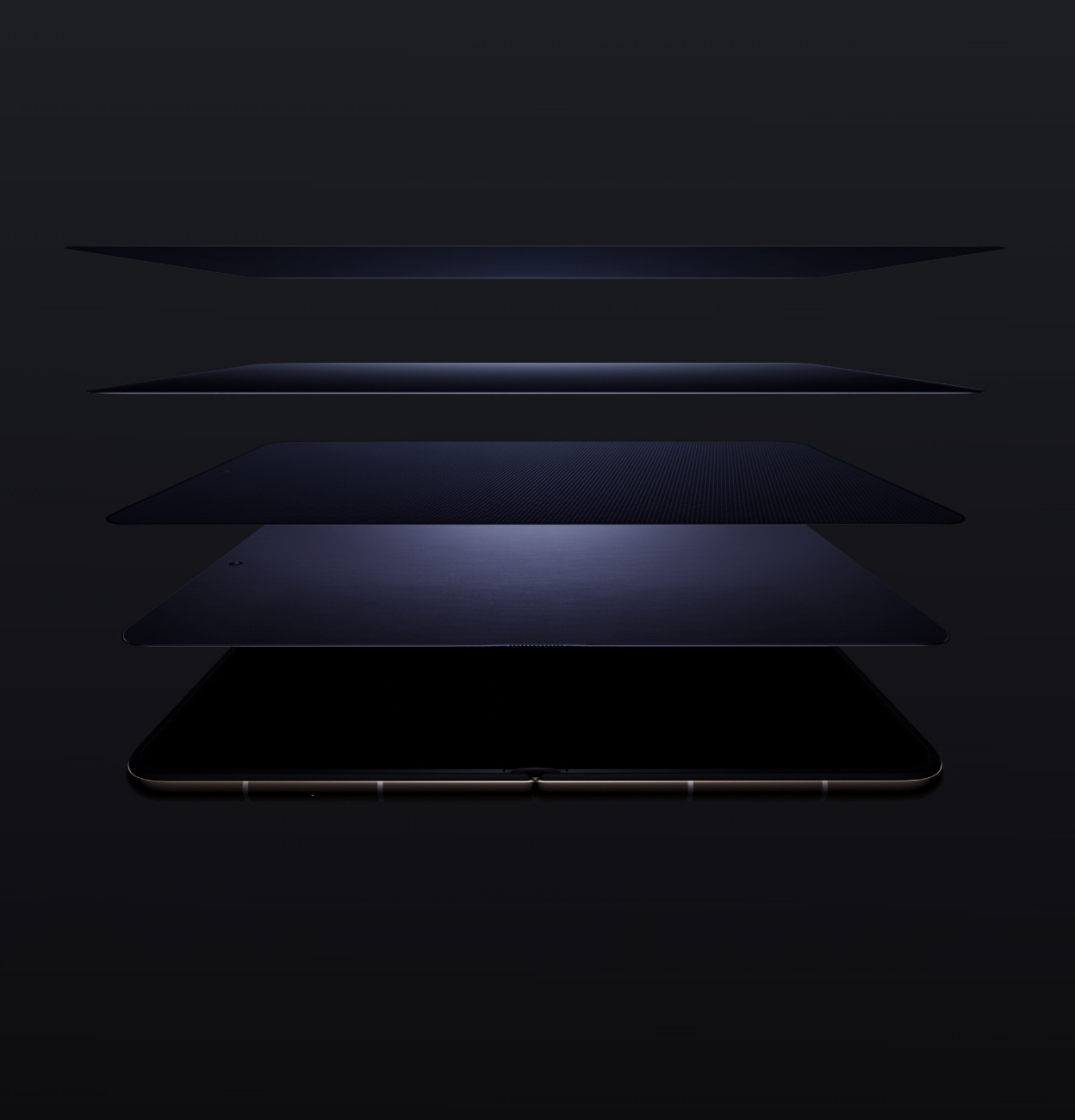 HUAWEI Pura X 屏幕结构图，展示屏幕可靠性