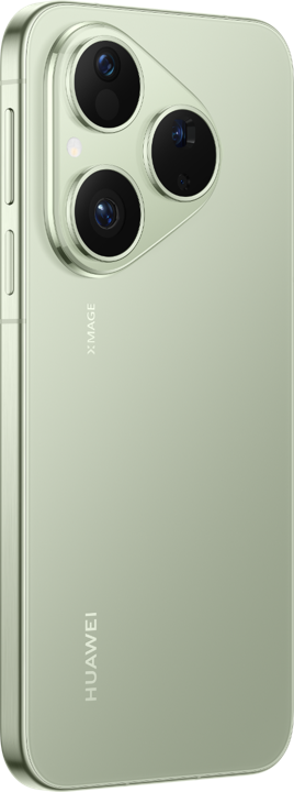 HUAWEI Pura 80 丝绒绿的背面图，展示手机的颜色