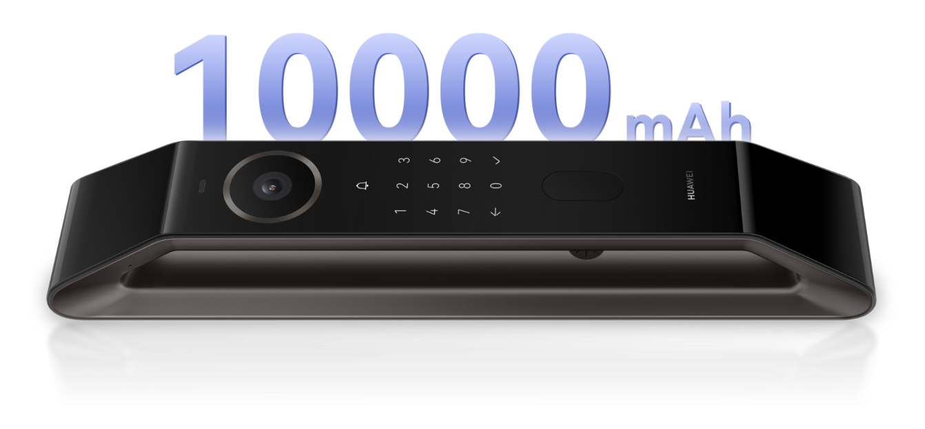 华为智能门锁 2 悦享版产品透视图,展示了智能门锁的长效续航功能