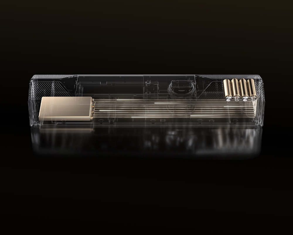 华为智能门锁 X1 产品透视图，展示了长效续航功能