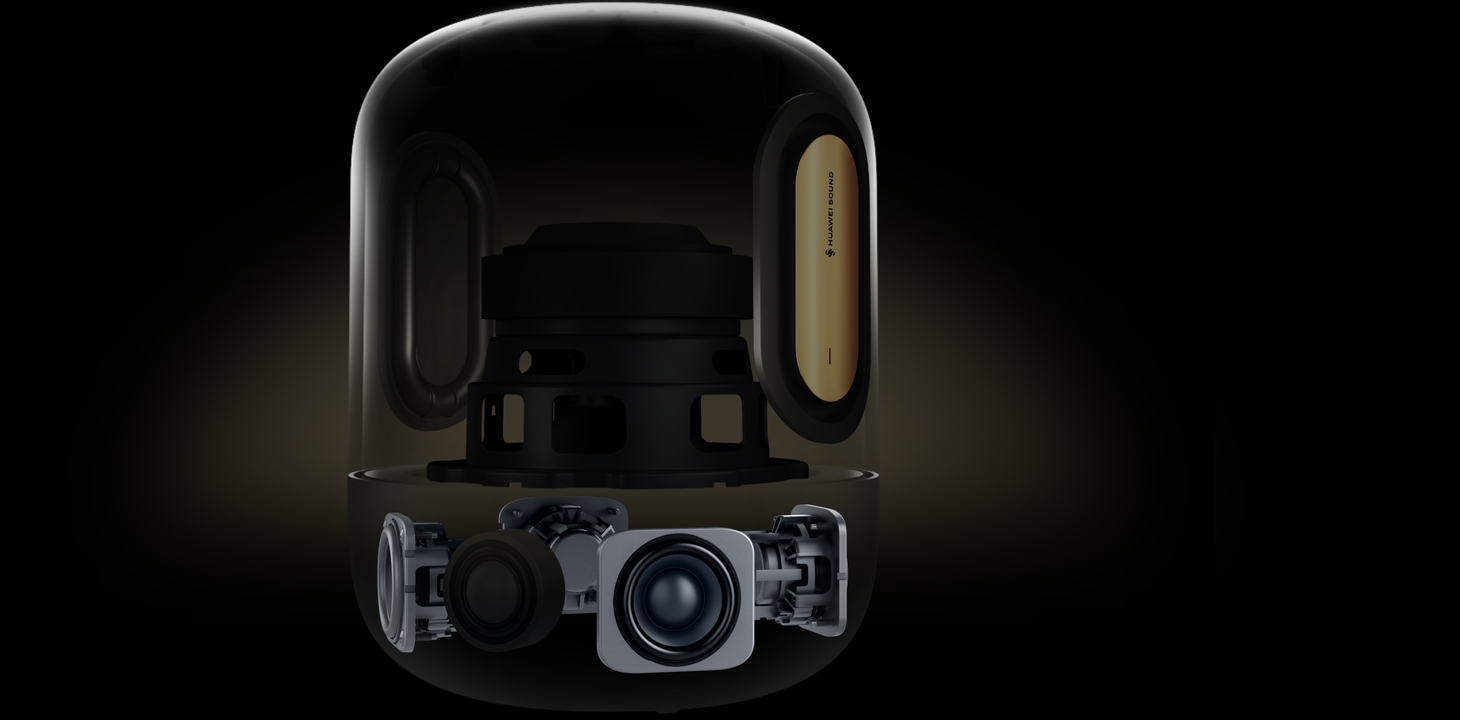HUAWEI Sound X5 内部视图中音扬声器，展示了其中频单元